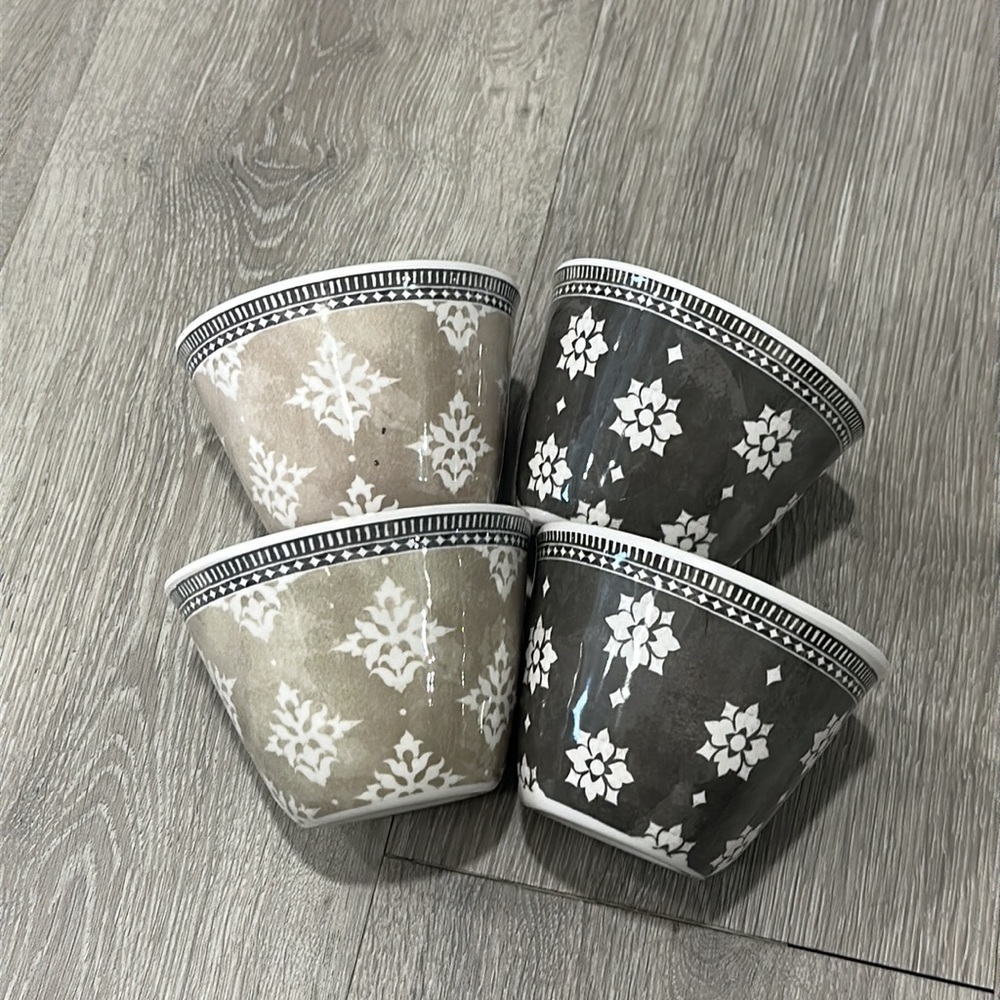 Melamine TarHong Bowls Cups - 4 Summer Outdoor Dining Set